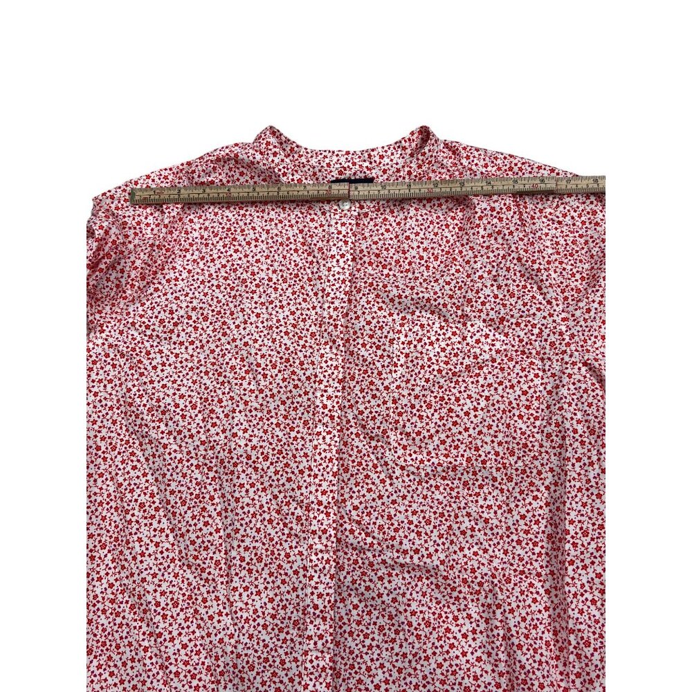 Lands End Womens MulticolorFloral Print Cotton Long Sleeve Blouse Shirt XL - Picture 10 of 13